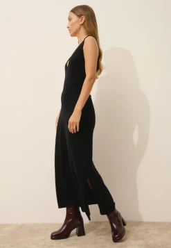 TESSA robe col v noir