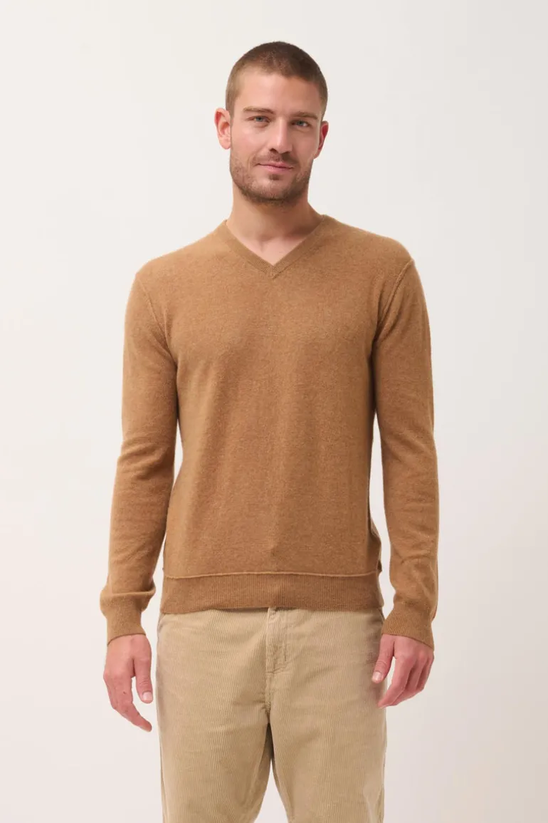 TOM pull col v noisette