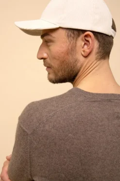 TOM pull col v taupe chiné