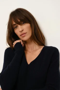 TRACY robe col v navy