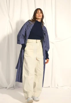 TRILA pull col montant navy
