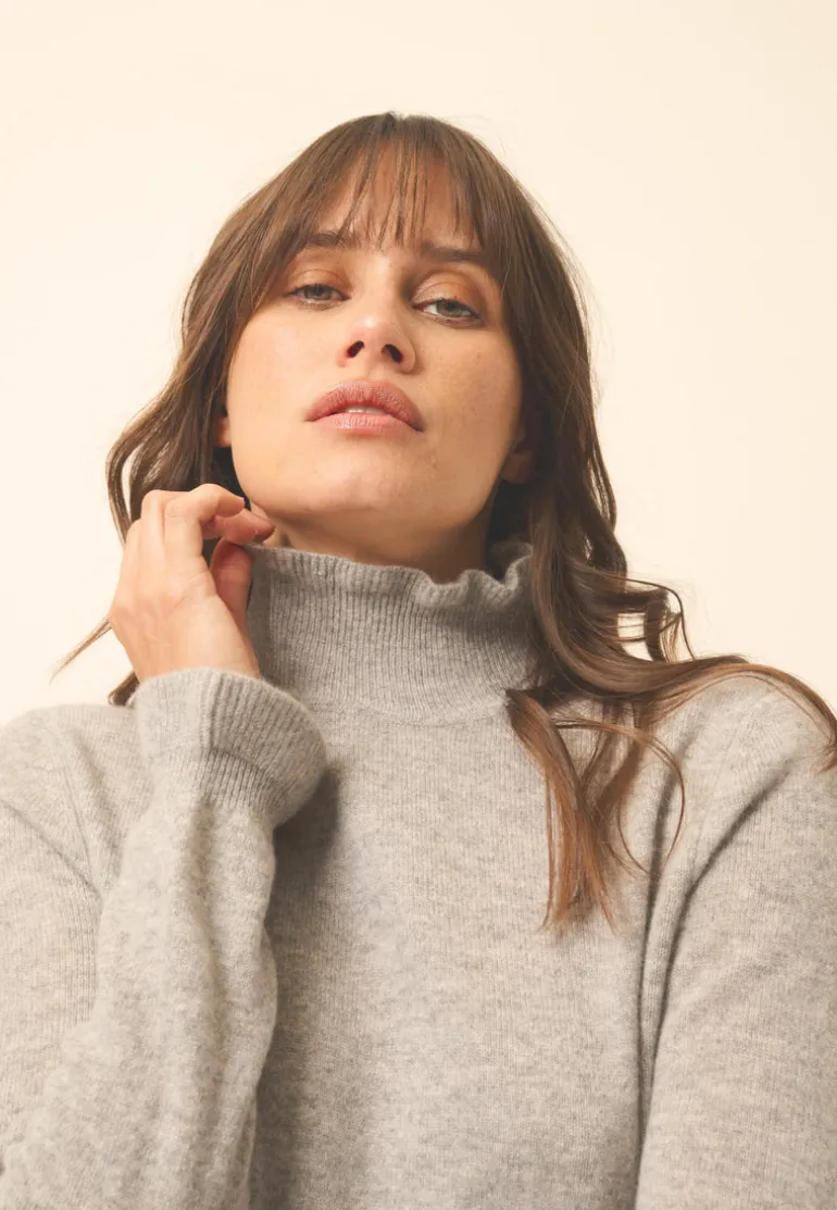 TRILA pull col montant nuage chiné