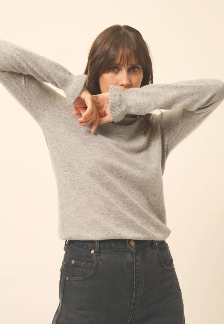 TRILA pull col montant nuage chiné