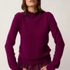 TRILA pull col montant prune