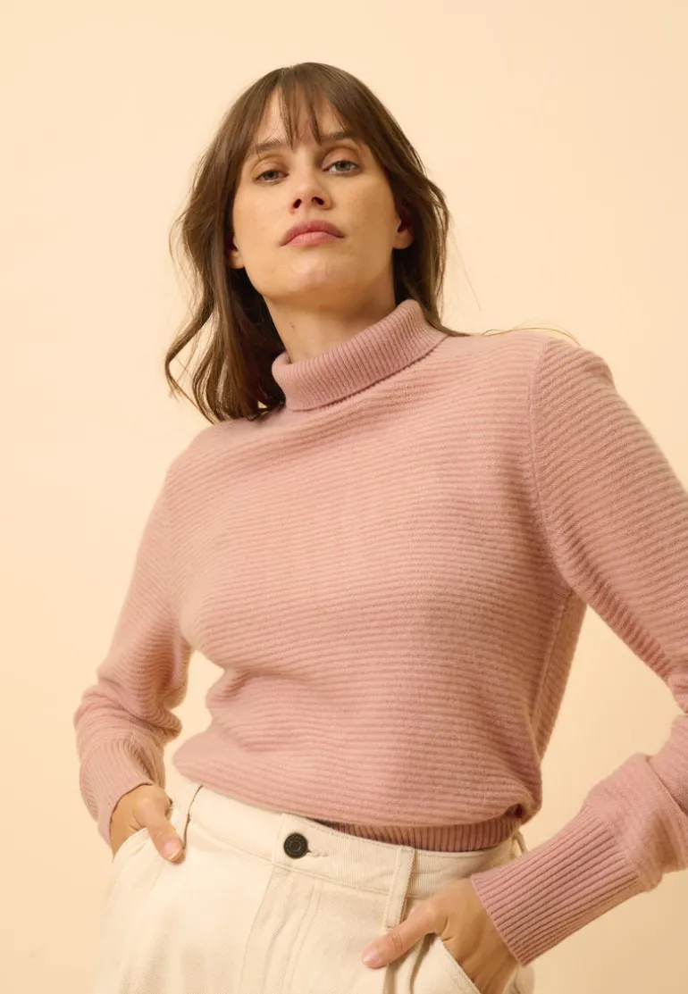 UDNY pull col roulé bois de rose