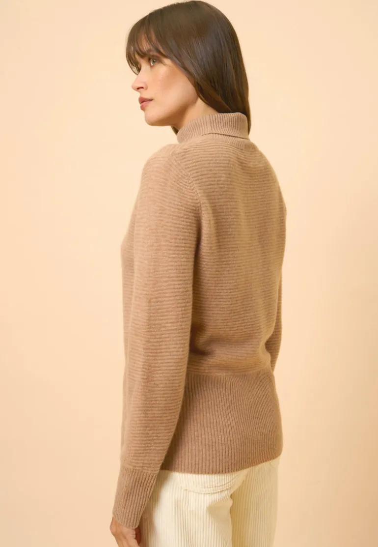 UDNY pull col roulé camel chiné