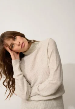 UDNY pull col roulé gris perle chiné