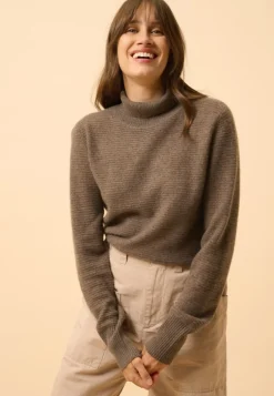 UDNY pull col roulé taupe chiné