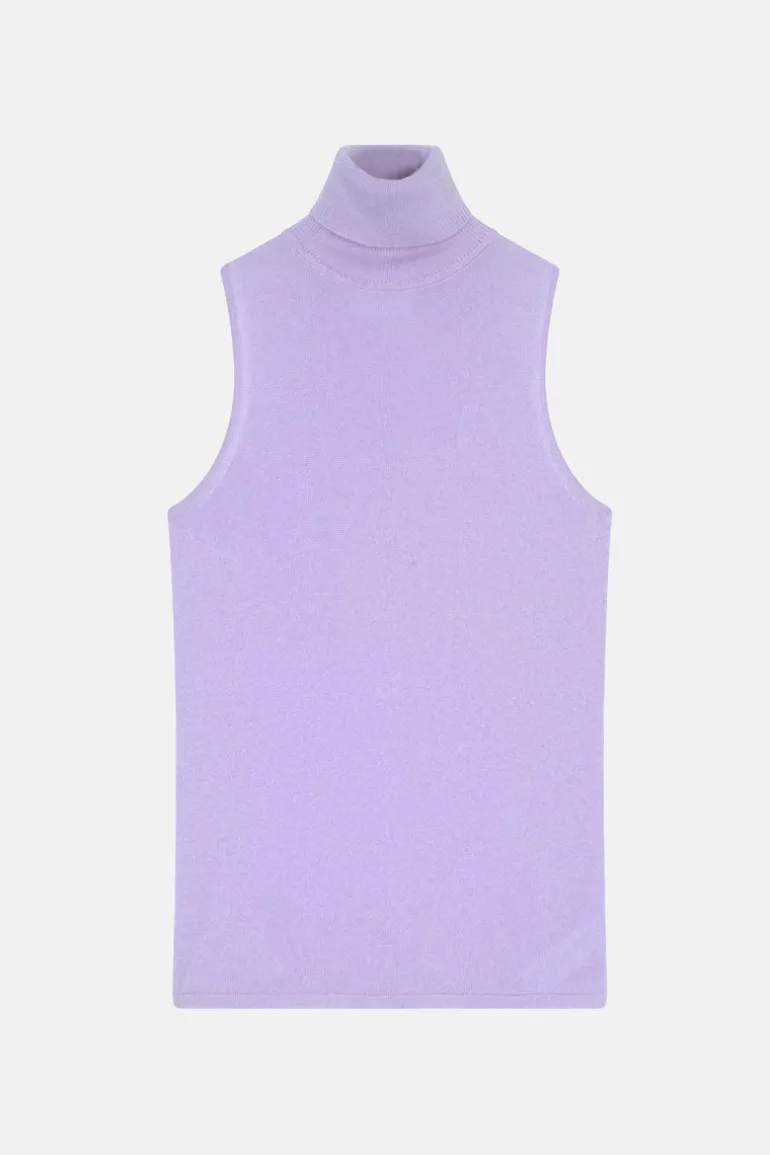 VIOLET pull col roulé mauve