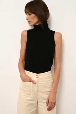 VIOLET pull col roulé noir