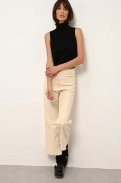 VIOLET pull col roulé noir