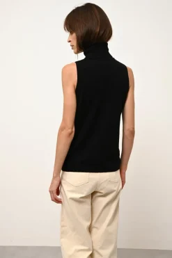VIOLET pull col roulé noir