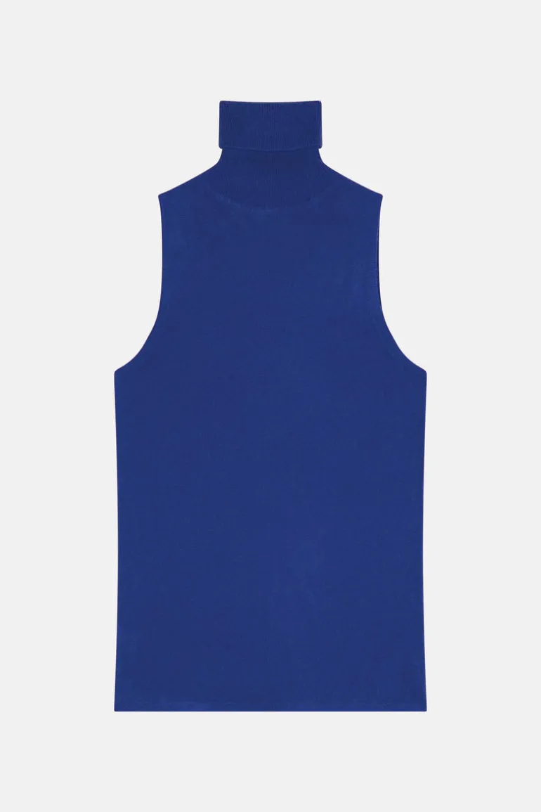 VIOLET pull col roulé outremer