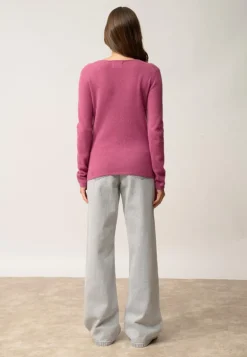 VIVIAN pull col rond orchidée