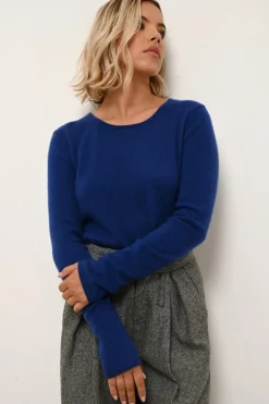 VIVIAN pull col rond outremer