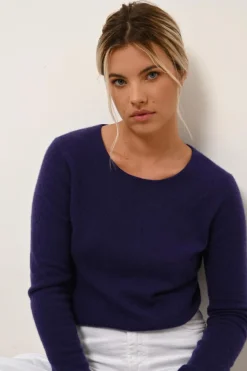 VIVIAN pull col rond purple