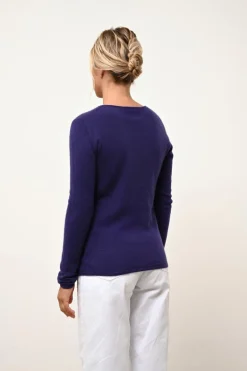 VIVIAN pull col rond purple
