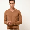 WALT pull col v noisette