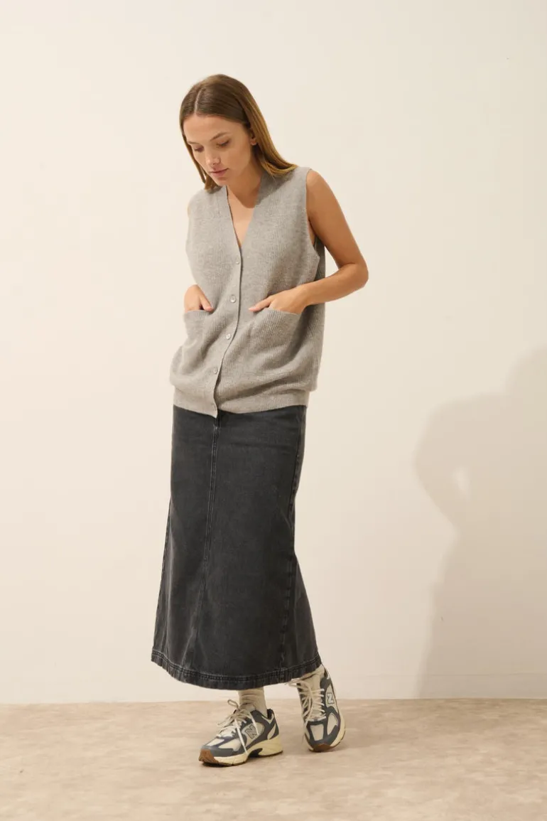 YASMINE cardigan col v nuage chiné