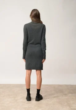 ZOELA robe col roulé carbone chiné