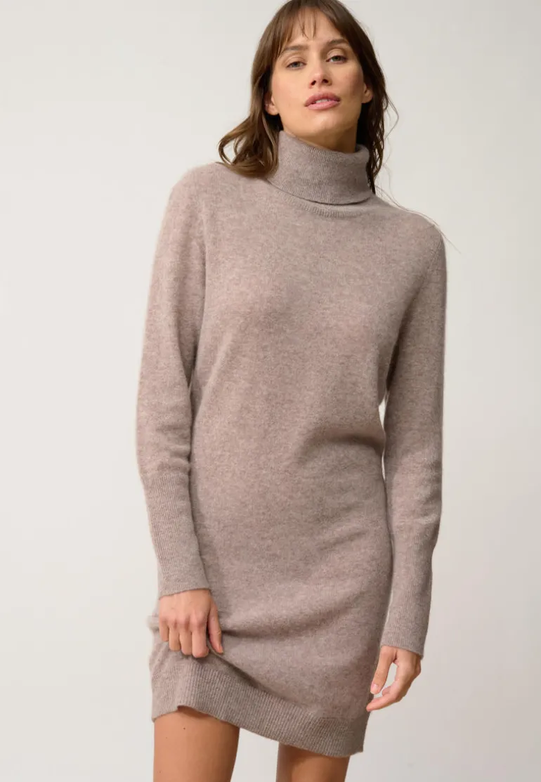 ZOELA robe col roulé caribou chiné